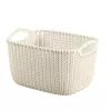 CURVER Knit Collection obdĺžnikový úložný koš S 8L biely 30x22x17 cm