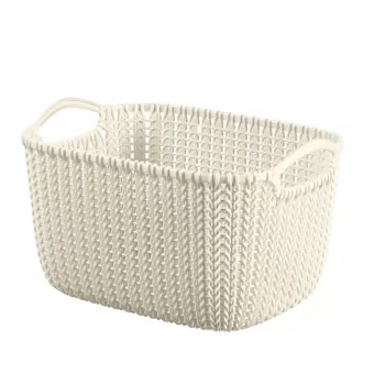 CURVER Knit Collection obdĺžnikový úložný koš S 8L biely 30x22x17 cm