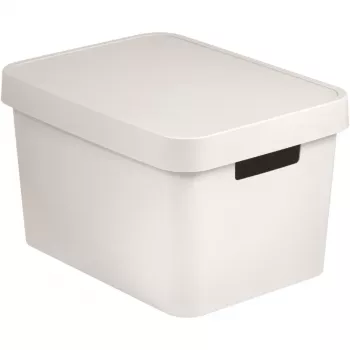 CURVER Infinity Recycled 17L úložná krabica s vekom, biela, 36x27x22 cm, 100% recyklovaný plast