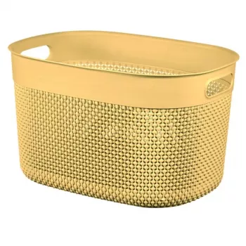 CURVER Filo L úložný kôš 18L žltý 38x28x22cm efekt pleteného ratanu