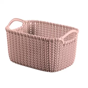 CURVER Knit XS obdĺžnikový úložný koš 3L 25x18x14 cm ružová