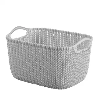 CURVER Knit Collection obdĺžnikový úložný koš 8L svetlosivá