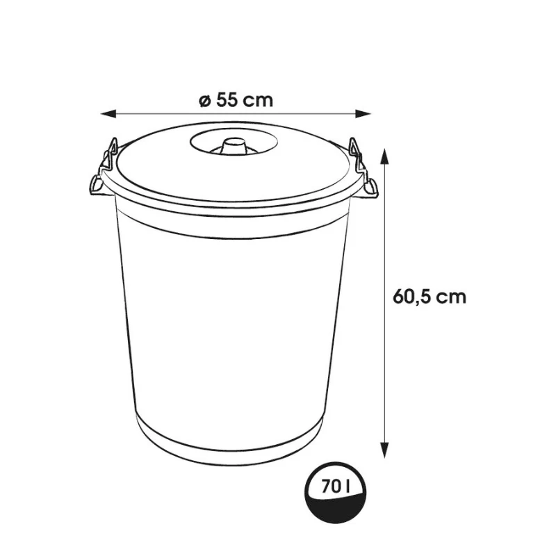 keeeper Hugo Mega odpadkový kôš 70L, Ø55 x 60,5 cm, tmavozelený