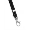 DURABLE textilný lanyard rPET s karabínkou, čierna, balenie 10 ks