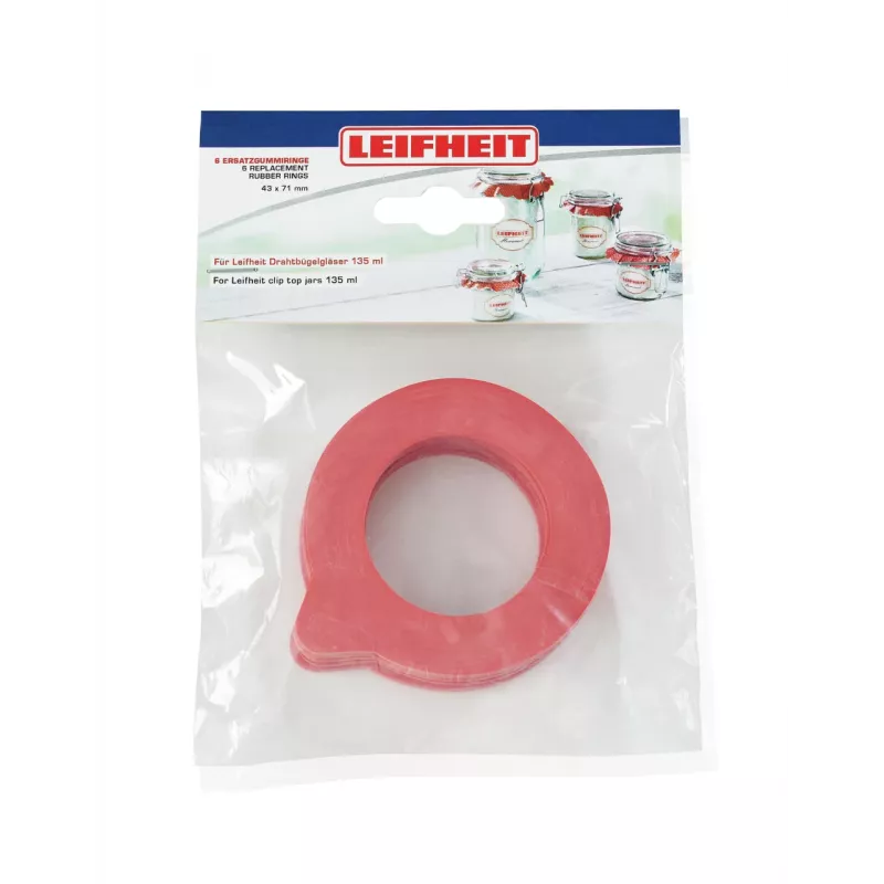 LEIFHEIT náhradné gumené krúžky 6 ks 43x71mm pre zaváracie poháre 135ml