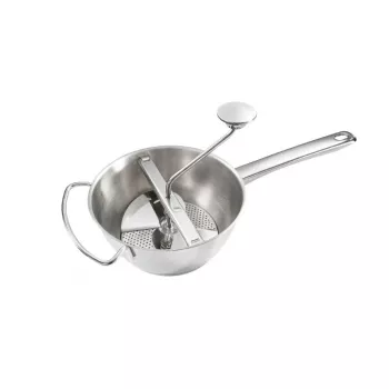 LEIFHEIT ComfortLine Flotte Lotte pasírovací mlynček 20 cm, nerezová oceľ, 3 sitá, manuálny, strieborná/čierna