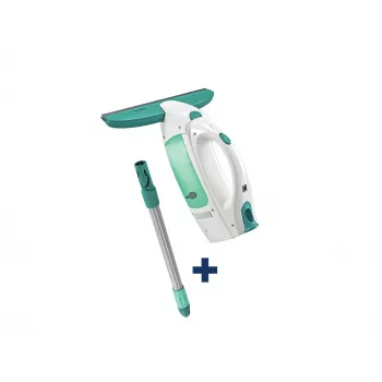 LEIFHEIT vysávač na okná Dry&Clean s 43 cm tyčou Click System, elektrický vysávač na okná, biela/tyrkysová