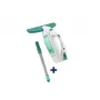 LEIFHEIT vysávač na okná Dry&Clean s 43 cm tyčou Click System, elektrický vysávač na okná, biela/tyrkysová