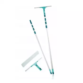 LEIFHEIT sada na čistenie okien s teleskopickou tyčou, 2-in-1 stierka XL Pro Reach, dosah 4 m