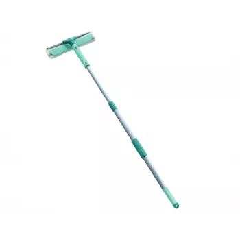 LEIFHEIT Classic stierka na okná s teleskopickou tyčou 100 – 155 cm, 33 cm stierka, bezšmuhová, zelená/biela
