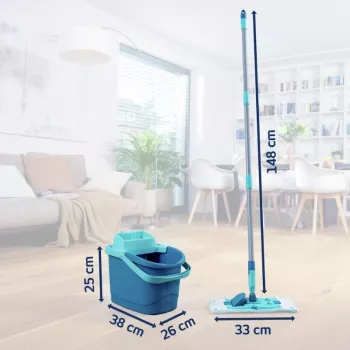 Leifheit Clean Twist M Ergo sada na čistenie podlahy s mopovou hlavou Micro Duo, 33 cm, zelená/biela