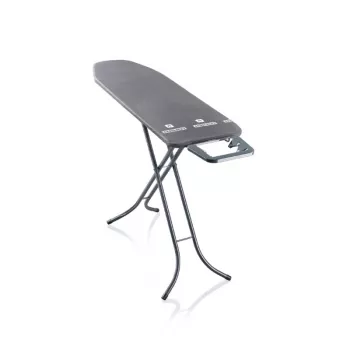 Leifheit Classic M žehliaca doska čierna 120x38 cm s pevnou odkladacou plochou na žehličku a bavlneným poťahom