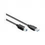 GoodConnections USB 3.0 kábel Type-A konektor samec na Type-B konektor samec, 1,8 m, čierny, SuperSpeed 5 Gbps, poniklované konektory, dvojité tienenie 2710-S02