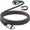 GoodConnections Magnetický USB 2.0 špirálový kábel 60W USB-C na USB-C, čierny/biely, 1m 2060-MT010SW