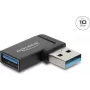 Delock USB 10 Gbps Type-A konektor samec na konektor samica adaptér, ľavý uhol