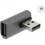 Delock USB 10 Gbps Type-A konektor samec na Type-A konektor samica adaptér, ľavý uhol, hliníkové puzdro
