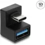Delock USB 3.2 Gen 2 Type-C konektor samec na USB-A konektor samica adaptér, U-forma, 10 Gbps, čierna