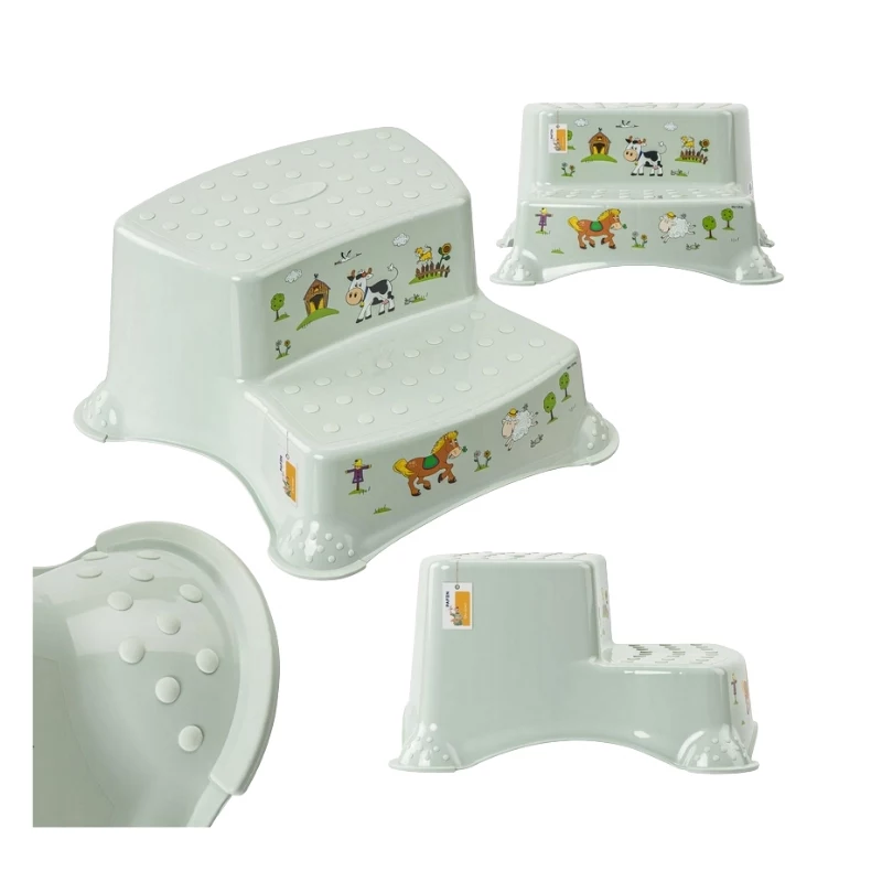 KEEEPER Dvojstupňová lavica Igor Funny Farm 40x37x21 cm Soft Green