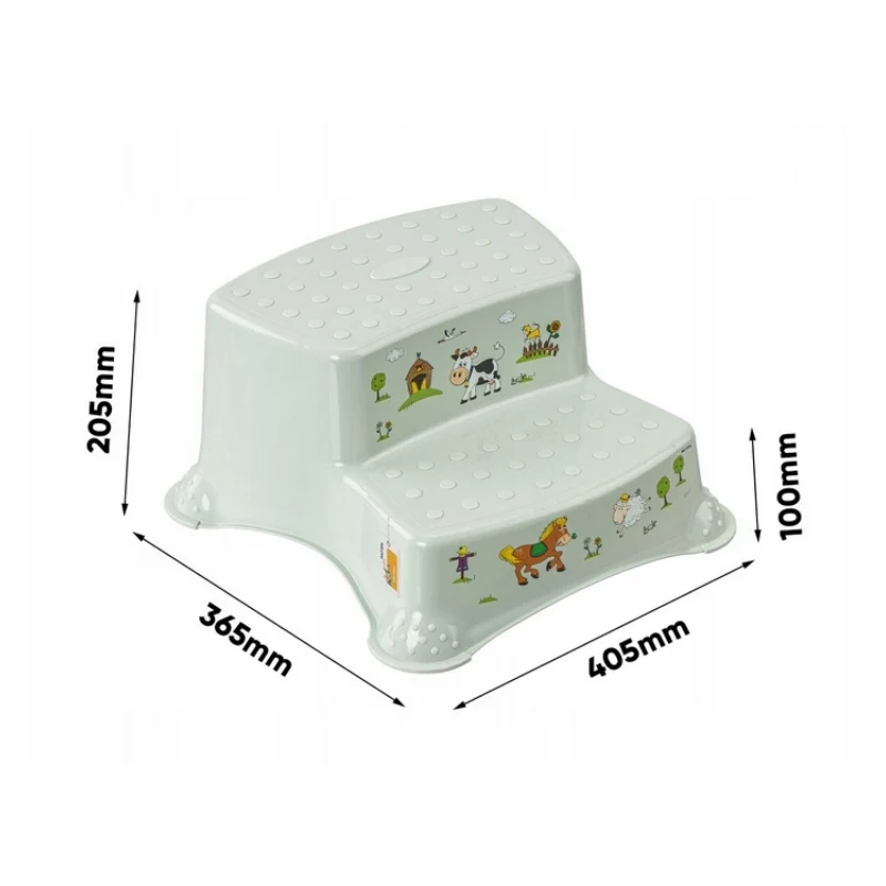 KEEEPER Dvojstupňová lavica Igor Funny Farm 40x37x21 cm Soft Green
