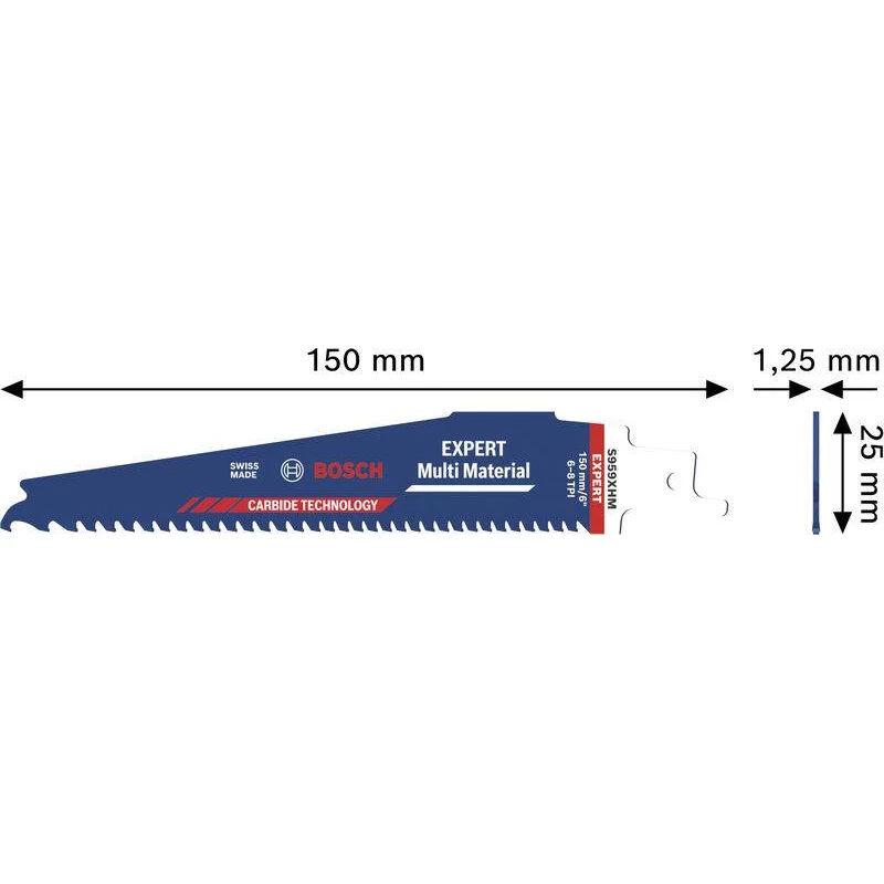Bosch EXPERT Multi Material čepeľ ocasky 2608902332 S959XHM, Carbide, 150 mm, 6 TPI