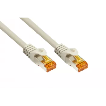 KABELMEISTER RJ45 patch kábel Cat.7 surový kábel, vysoko flexibilný TPE plášť, bezhalogénový, sivý, 0,25m