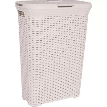 CURVER Style 40L koš na bielizeň s rattanovým efektom, krémová, 44,8 x 26,5 x 61,5 cm