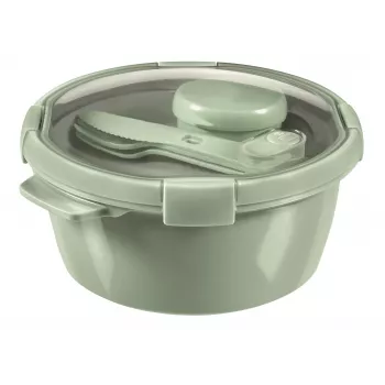 CURVER dóza na potraviny Lunch Kit okrúhla 1,6L Smart Eco To Go Ø22x10cm Soft Green