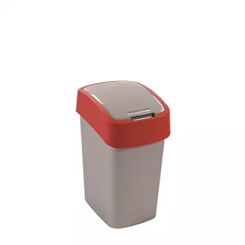 CURVER Flip Bin 25L odpadkový kôš strieborný/červený