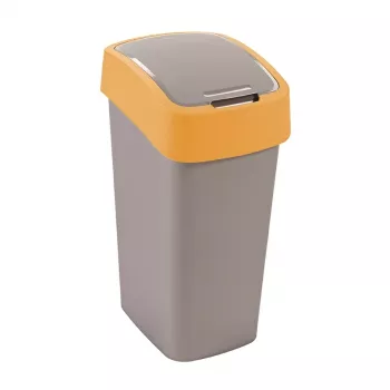 CURVER Flip Bin 45L odpadkový kôš strieborný/žltý