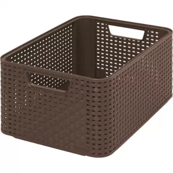 Curver Style Box M 38,6 x 28,7 x 17 cm tmavohnedá úložná krabica s vekom
