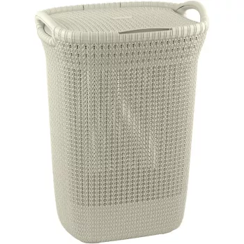 Curver Knit 57L koš na bielizeň s vekom, biela