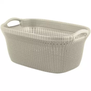 CURVER Knit 40L koš na bielizeň s vekom a integrovanými rukoväťami, biela, 59,5 x 38,5 x 27 cm