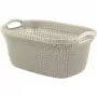 CURVER Knit 40L koš na bielizeň s vekom a integrovanými rukoväťami, biela, 59,5 x 38,5 x 27 cm