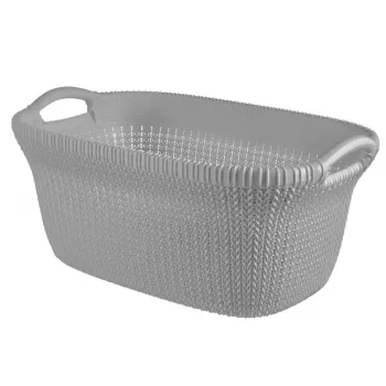 Curver Knit 40L koš na bielizeň svetlosivá