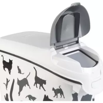 Curver Petlife nádoba na skladovanie krmiva pre psov 23L čierna s dizajnom labky