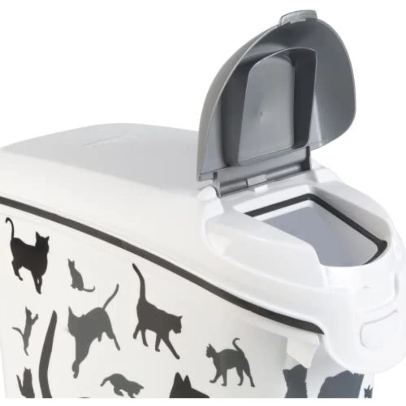 Curver Petlife nádoba na skladovanie krmiva pre psov 23L čierna s dizajnom labky