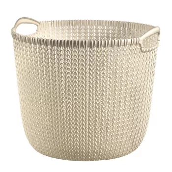 Curver Knit L okrúhly koš na bielizeň 30L biela 40x39x33cm
