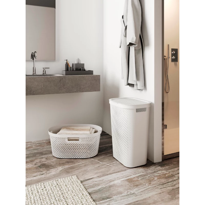 CURVER Infinity Recycled koš na bielizeň 40L 59x39x27cm biela
