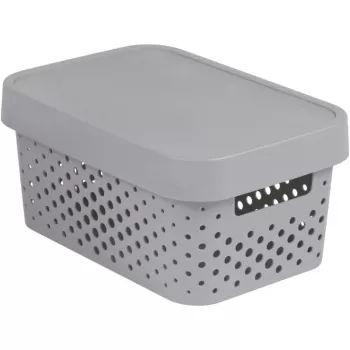 Curver Infinity úložná krabica z recyklovaného materiálu s vekom, 4,5L, sivá