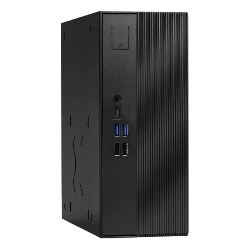 ASRock DeskSlim X600 Barebone Mini-PC, AMD AM5 socket, DDR5 SO-DIMM, PCIe Gen5 M.2, 2,5GbE, bez RAM/úložiska/OS, čierna
