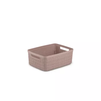 CURVER koš Jute S 5L 27x20x11cm ružová - prírodný jutový úložný koš