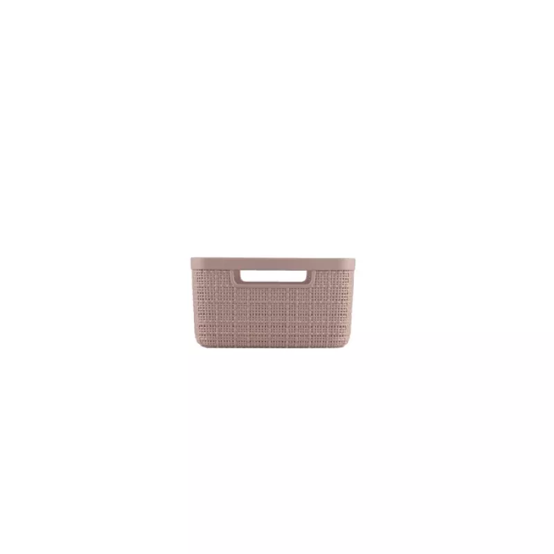 CURVER koš Jute S 5L 27x20x11cm ružová - prírodný jutový úložný koš