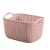 Curver Knit S obdĺžnikový úložný kôš 8L ružový