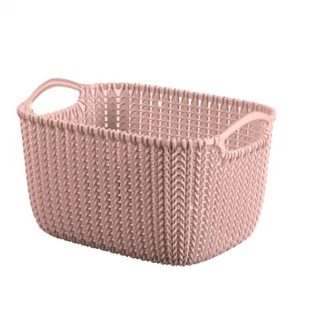 Curver Knit S obdĺžnikový úložný kôš 8L ružový