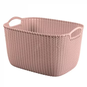 Curver Knit L obdĺžnikový úložný kôš 19L 40x30x23 cm ružová
