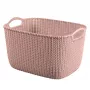 Curver Knit L obdĺžnikový úložný kôš 19L 40x30x23 cm ružový