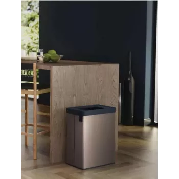 KETER Verto Recycle 54L obdĺžnikový metalizovaný odpadkový kôš, perlová sivá