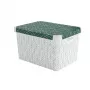 CURVER Deco Stockholm L úložná krabica s vekom, 39,5 x 29,5 x 23,5 cm, Green Leaves