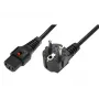 IEC LOCK kábel so zámkom zahnutý Schuko na rovný IEC C13 1,5m čierny 10A 250V