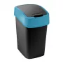 CURVER Flip Bin 9L odpadkový kôš čierny s modrým viečkom